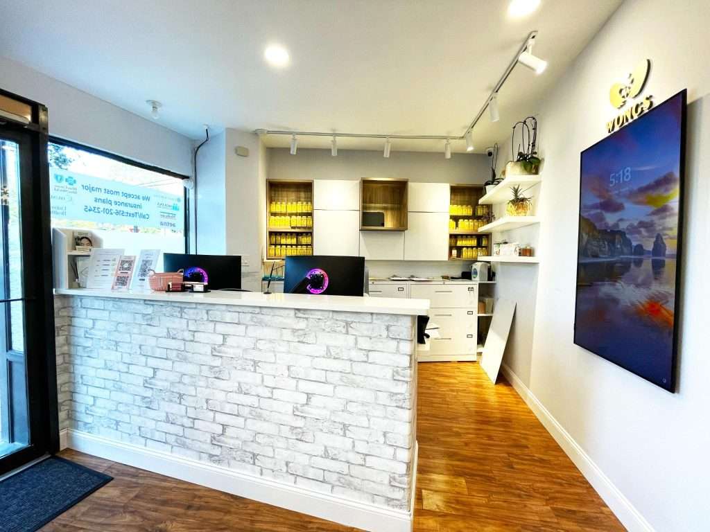 Reception area inside the Great Neck clinic